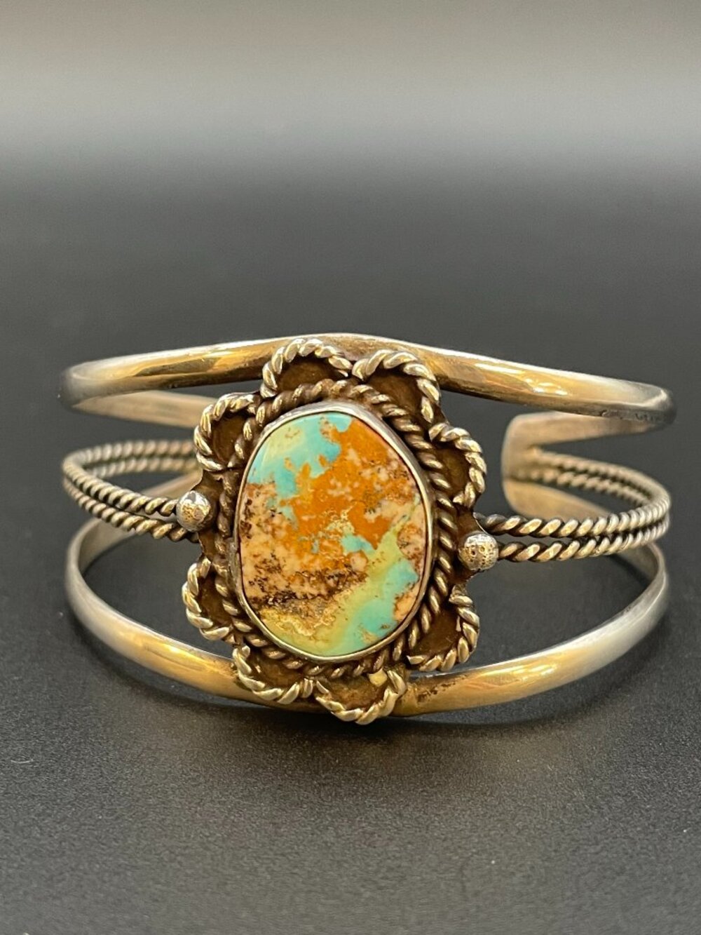 Vintage Sterling Silver and Turquoise Cuff.